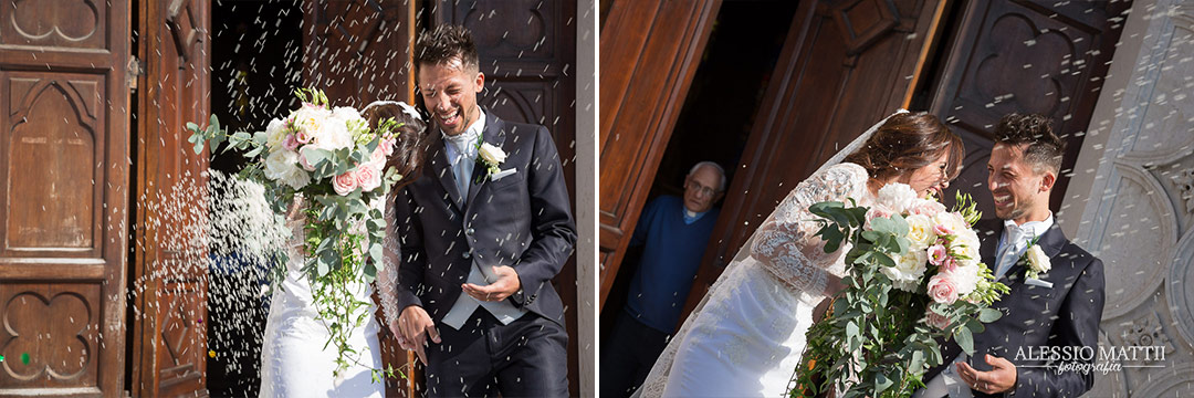 Uscita degli sposi dalla Chiesa del Sacro Cuore a Livorno - fotografo matrimonio livorno