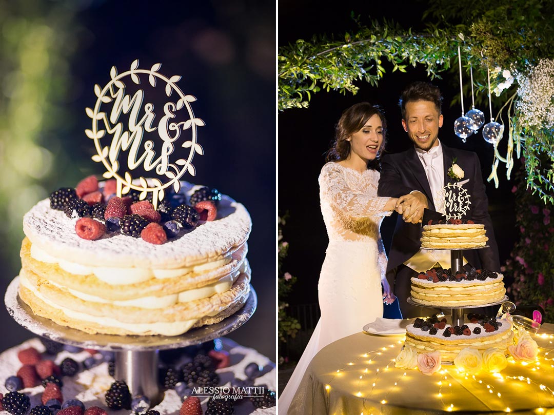 Taglio della torta matrimonio Firenze - naked cake - fotografo matrimonio Firenze